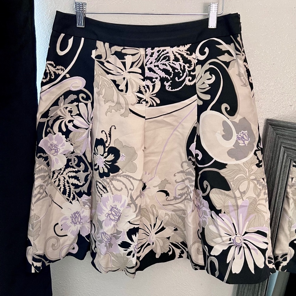 Ann Taylor Petites Pleated‎ Floral Print Skirt Women's 8P